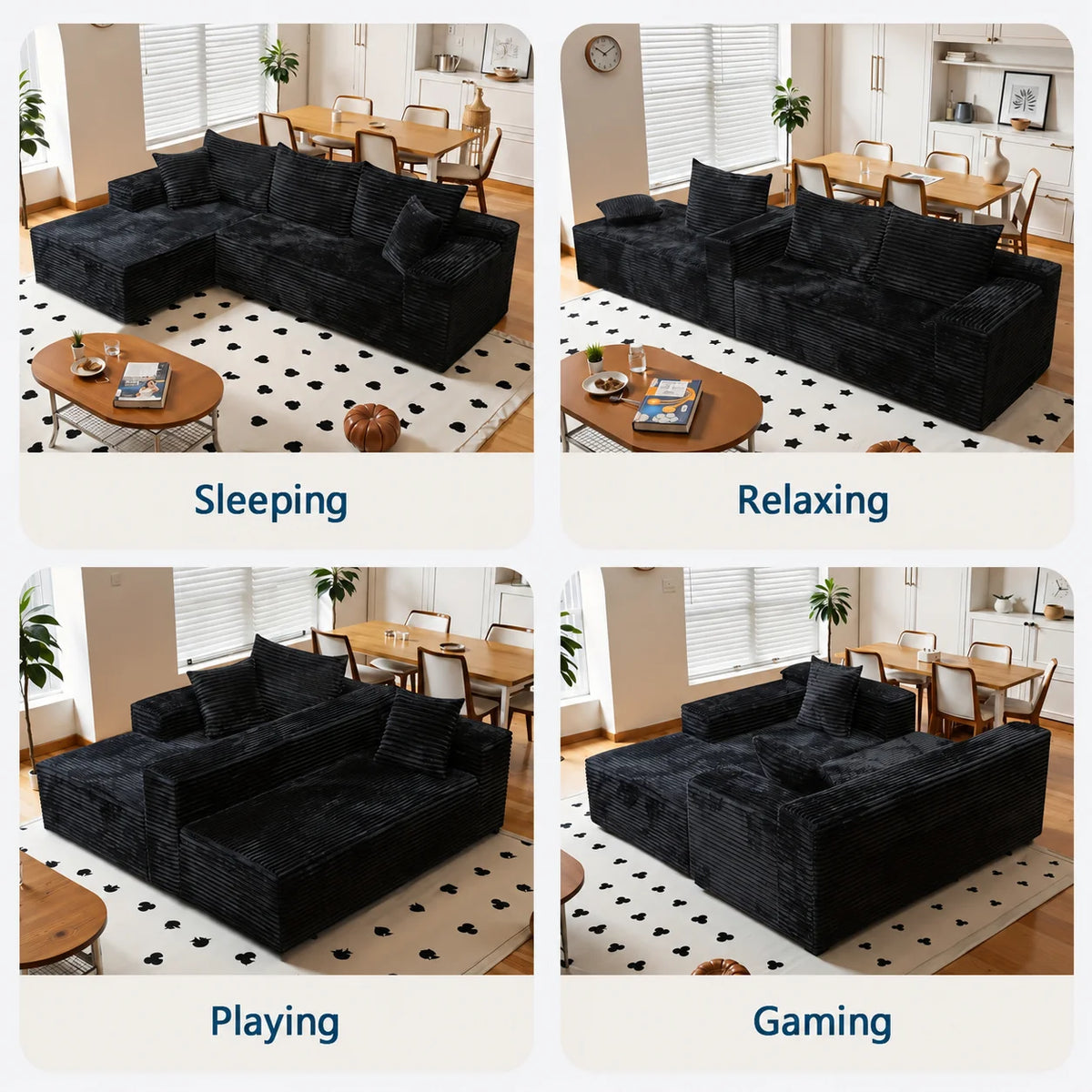 Reed | Ribbed Chaise Sofa