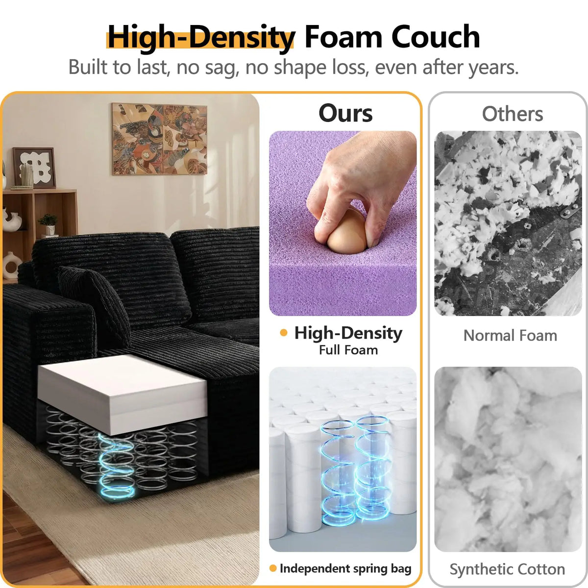 Reed | Ribbed Chaise Sofa