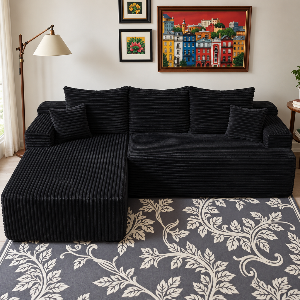 Reed | Ribbed Chaise Sofa