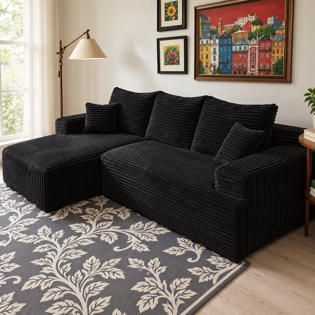 Reed | Ribbed Chaise Sofa
