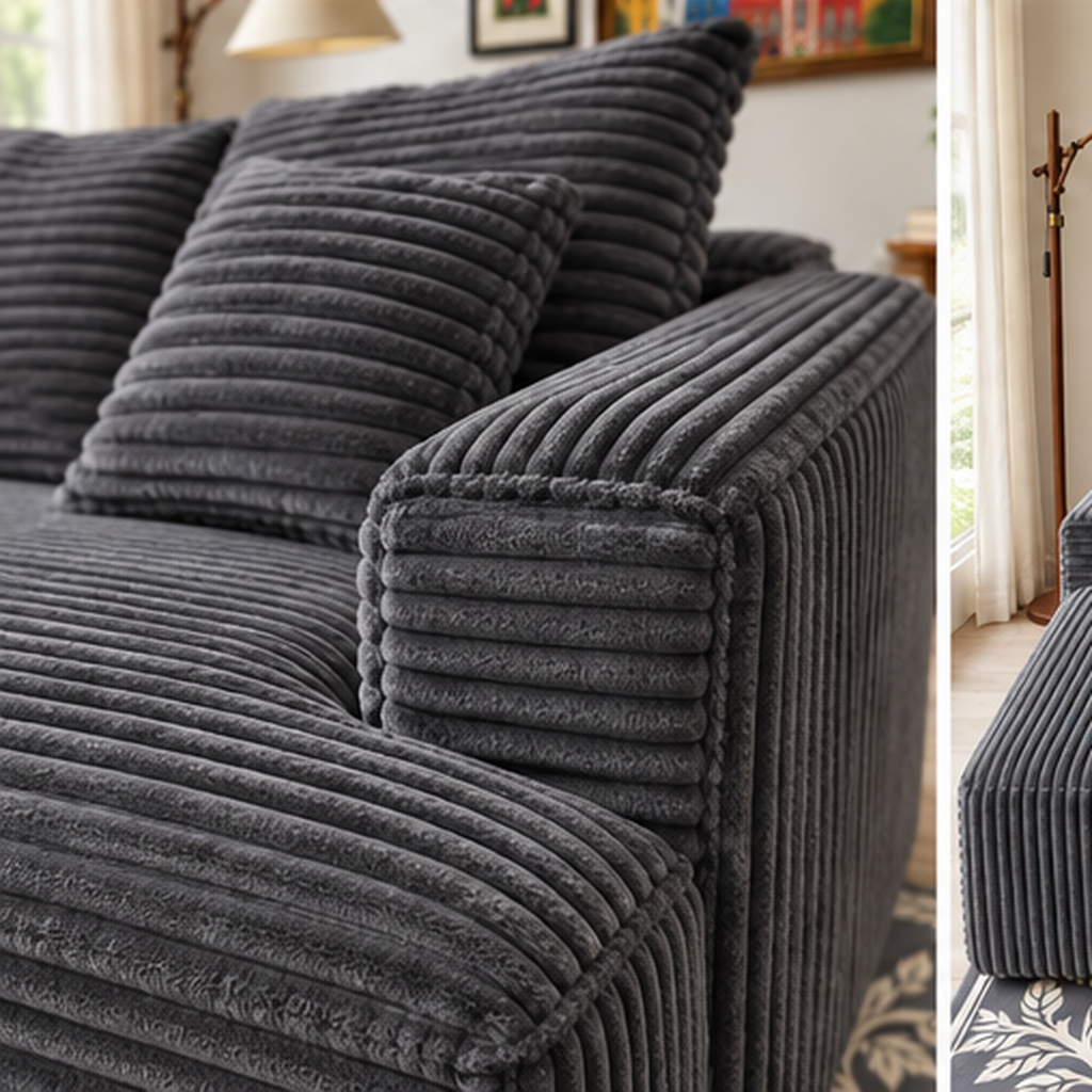 Reed | Ribbed Chaise Sofa