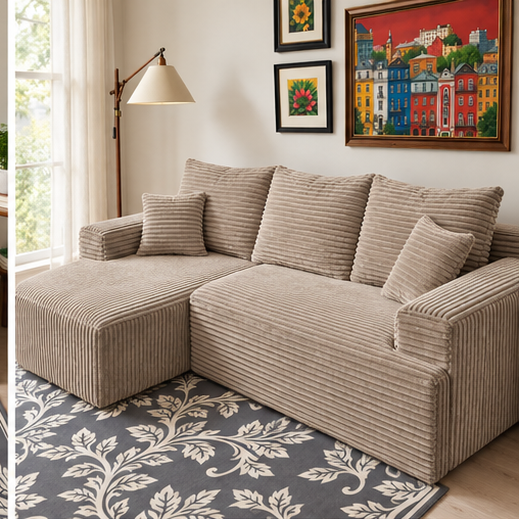 Reed | Ribbed Chaise Sofa
